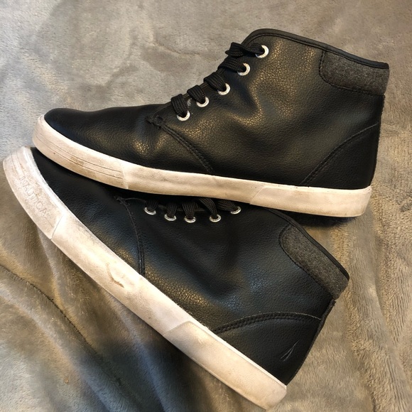 Men’s Nautical black leather shoes size 8.5 - Picture 3 of 10